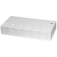 AP-Anschlussdose Dätwyler KS unilan weiss für 6 Module mit Staubschutz