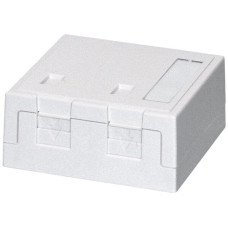 AP-Anschlussdose KS Dätwyler weiss für 2 Module mit Staubschutz