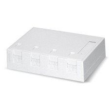 AP-Anschlussdose KS Dätwyler weiss für 4 Module mit Staubschutz