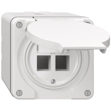 NAP-Anschlussdose Dätwyler für 2xRJ45-MS-C6A/RJ45-KS-T/PS-GG45 weiss