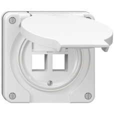 NUP-Anschlussdose Dätwyler für 2xRJ45-MS-C6A/RJ45-KS-T/PS-GG45 weiss