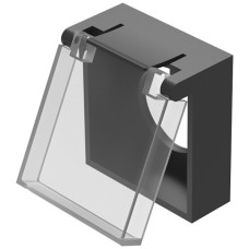 Schutzklappe EAO61 24x24mm erhaben schwarz-transparent