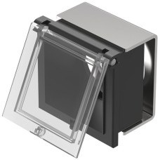 Schutzklappe EAO61 24x24mm flach schwarz-transparent
