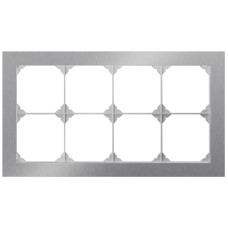 UP-Abdeckrahmen EDIZIO.liv prestige SNAPFIX 2×4 274×154mm Edelstahl Chrom