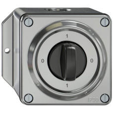 AP-Drehschalter ELEMENT SNAPFIX 2x1-polig 16A 400V 0-1-0-1 aluminium