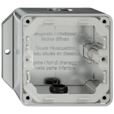AP-Gehäuse ELEMENT 1x1 EMP Aluminium 2 Einführungen
