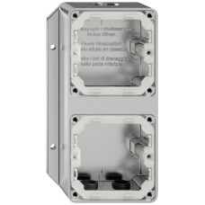 AP-Gehäuse ELEMENT 2-fach 193x111mm 3 Einführungen aluminium