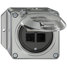 AP-Montageset Feller ELEMENT SNAPFIX EASYNET 2xgerade 111x96mm Aluminium