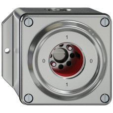 AP-Schlüsselschalter ELEMENT SNAPFIX 2x1-polig 16A 400V 0-1-0-1 Aluminium