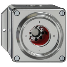 AP-Schlüsselschalter ELEMENT SNAPFIX 2/1L 16A 400V 0-1-0-2 aluminium