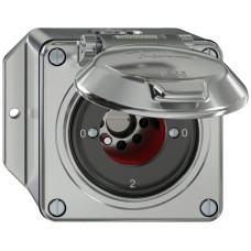 AP-Schlüsselschalter ELEMENT SNAPFIX 2/1L Klappdeckel 16A 400V 0-1-0-2 Aluminium