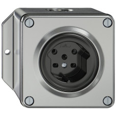 AP-Steckdose ELEMENT SNAPFIX 1xTyp 15 10A 440V IP20 alu