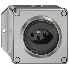 AP-Steckdose ELEMENT SNAPFIX 1xTyp 23 16A 250V IP20 Aluminium