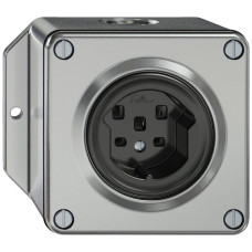 AP-Steckdose ELEMENT SNAPFIX 1xTyp 25 16A 440V IP20 aluminium