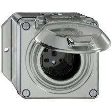 AP-Steckdose ELEMENT SNAPFIX 1xTyp 25 16A 440V mit Klappdeckel IP55 Aluminium