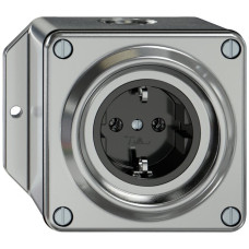 AP-Steckdose ELEMENT SNAPFIX SCHUKO 16A 250V IP20 aluminium