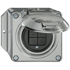 AP-Storentaster ELEMENT 1P 4 Tasten mit Deckel aluminium
