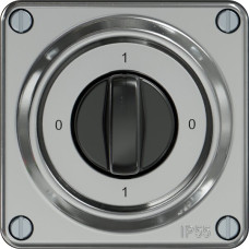 Drehschalter ELEMENT SNAPFIX 1-polig 16A 400V 0-1-0-1 aluminium