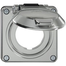 Oberteil ELEMENT SNAPFIX mit Deckel für PEHA SCHUKO-Steckdose aluminium