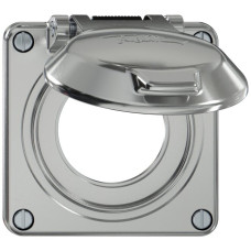 Oberteil ELEMENT SNAPFIX mit Deckel für SCHUKO-Steckdose Achse&Spannfeder isoliert aluminium