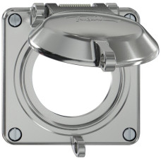 Oberteil ELEMENT SNAPFIX mit Deckel für Steckdosen IP20 abschliessbar Ø53mm aluminium