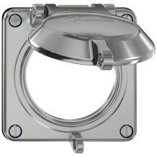 Oberteil ELEMENT SNAPFIX mit Deckel für Steckdosen IP20 abschliessbar Ø60mm aluminium