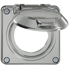 Oberteil ELEMENT SNAPFIX mit Deckel für Steckdosen IP20 mit Bezeichnung EMP Ø53mm aluminium