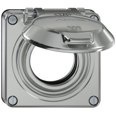 Oberteil ELEMENT SNAPFIX mit Deckel für Steckdosen IP55 mit Bezeichnung EMP Ø53mm aluminium