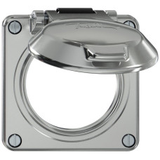 Oberteil ELEMENT SNAPFIX mit Klappd. für Steckdose IP20 Achse&Spannfeder isoliert Ø60mm aluminium