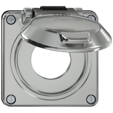 Oberteil ELEMENT SNAPFIX mit Klappdeckel für NEMA-Steckdosen aluminium