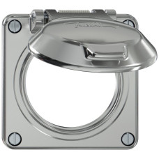 Oberteil ELEMENT SNAPFIX mit Klappdeckel für Steckdosen IP20 Ø60mm aluminium