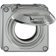 Oberteil ELEMENT SNAPFIX mit Klappdeckel für Steckdosen IP55 Ø53mm aluminium