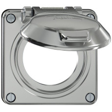 Oberteil ELEMENT SNAPFIX mit Klappdeckel für Terko-Steckdose aluminium