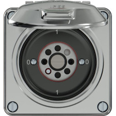 Schlüsselschalter ELEMENT SNAPFIX 2x1-polig Klappdeckel 16A 400V 0-1-0-1 aluminium