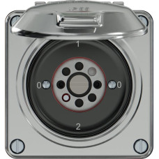 Schlüsselschalter ELEMENT SNAPFIX 2/1L Klappdeckel 16A 400V 0-1-0-2 aluminium