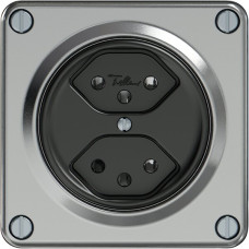 Steckdose ELEMENT 2xTyp 13 10A 250V IP20 aluminium