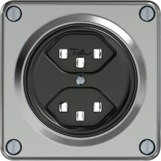 Steckdose ELEMENT 2xTyp 23 16A 250V IP20 aluminium