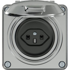 Steckdose ELEMENT SNAPFIX 1xTyp 23 16A 250V mit Klappdeckel IP20 aluminium