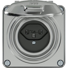 Steckdose ELEMENT SNAPFIX 1xTyp 23 16A 250V mit Klappdeckel IP55 aluminium