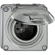 Steckdose ELEMENT SNAPFIX 1xTyp 25 16A 440V mit Klappdeckel IP55 Aluminium
