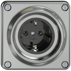Steckdose ELEMENT SNAPFIX SCHUKO 16A 250V IP44 Aluminium