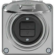 Storentaster ELEMENT 1P 2 Tasten mit Deckel aluminium