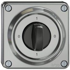 UP-Drehschalter ELEMENT SNAPFIX 1-polig 16A 400V 0-1-0-1 aluminium