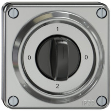 UP-Drehschalter ELEMENT SNAPFIX 2/1L 16A 400V 0-1-0-2 aluminium