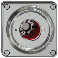 UP-Schlüsselschalter ELEMENT SNAPFIX 1-polig 16A 400V 0-1-0-1 aluminium