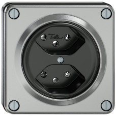 UP-Steckdose ELEMENT 2xTyp 13 10A 250V IP20 aluminium
