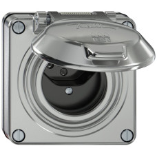 UP-Steckdose ELEMENT SNAPFIX 1xTyp 13 10A 250V mit Klappdeckel IP55 aluminium