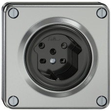 UP-Steckdose ELEMENT SNAPFIX 1xTyp 15 10A 440V IP20 aluminium