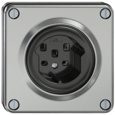 UP-Steckdose ELEMENT SNAPFIX 1xTyp 25 16A 440V IP20 Aluminium