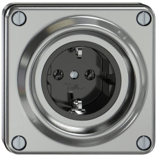 UP-Steckdose ELEMENT SNAPFIX SCHUKO 16A 250V IP44 Aluminium